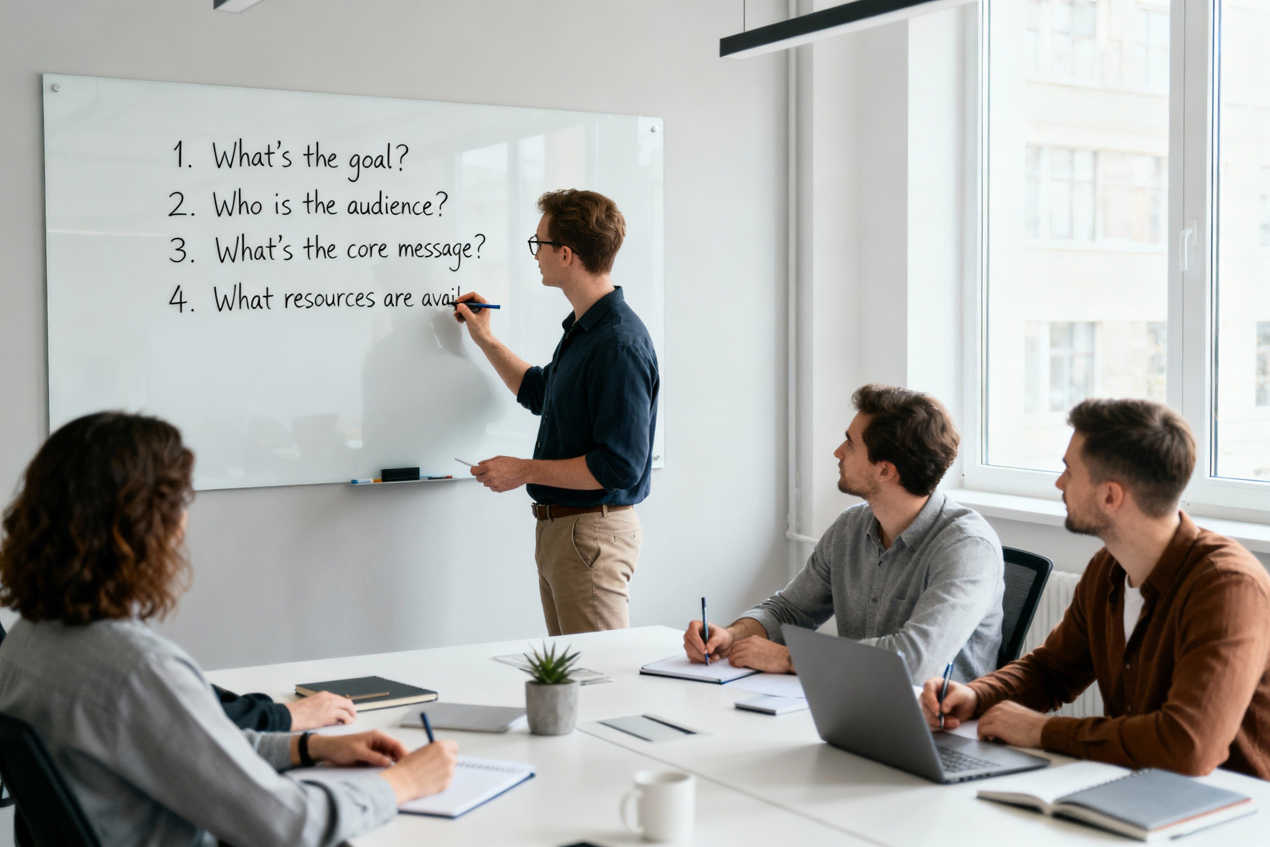 A creative project meeting in a modern office